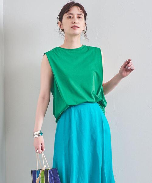 UNITED ARROWS(ユナイテッドアローズ)の「UWCC タック ノースリーブ カットソー◆(Tシャツ/カットソー・レディース・ライトグレー/ダークグレー/ケリー・FREE)」の11枚目の写真