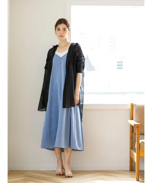 koe(コエ)の「ベルト付きシアーシャツチュニック*(シャツ/ブラウス・レディース・ブラック/ホワイト/ミント・FREE)」の21枚目の写真