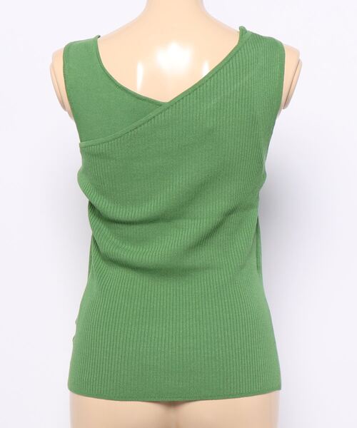 AZUL by moussy（アズールバイマウジー）の「DOUBLE STRAP KNIT TANKTOP/ダブルストラップニットタンククトップ（タンクトップ・レディース・ライトベージュ/ブラック/グリーン・MEDIUM/SMALL）」の18枚目の写真