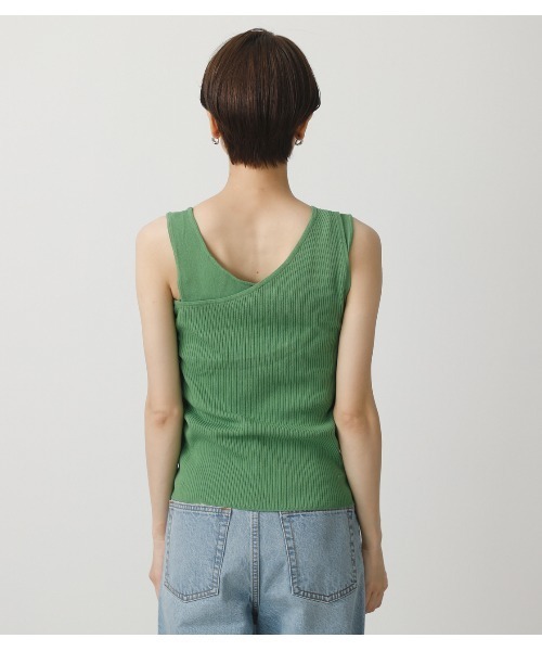AZUL by moussy（アズールバイマウジー）の「DOUBLE STRAP KNIT TANKTOP/ダブルストラップニットタンククトップ（タンクトップ・レディース・ライトベージュ/ブラック/グリーン・MEDIUM/SMALL）」の9枚目の写真