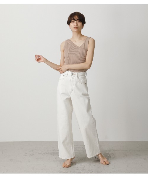 AZUL by moussy（アズールバイマウジー）の「DOUBLE STRAP KNIT TANKTOP/ダブルストラップニットタンククトップ（タンクトップ・レディース・ライトベージュ/ブラック/グリーン・MEDIUM/SMALL）」の17枚目の写真