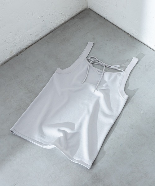 mystic(ミスティック)の「ホルターニットキャミソール(キャミソール・レディース・ブラック/ライトグレー/ベージュ/グリーン・FREE)」の3枚目の写真