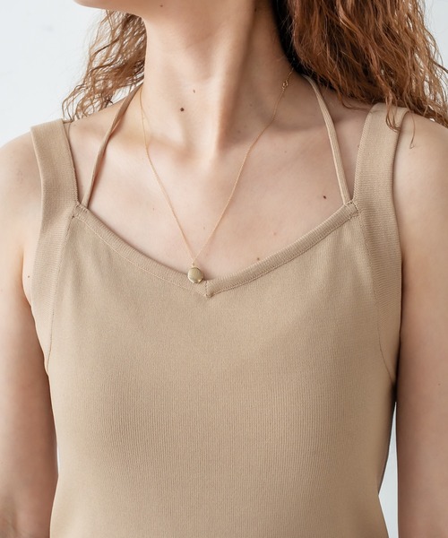 mystic(ミスティック)の「ホルターニットキャミソール(キャミソール・レディース・ブラック/ライトグレー/ベージュ/グリーン・FREE)」の14枚目の写真