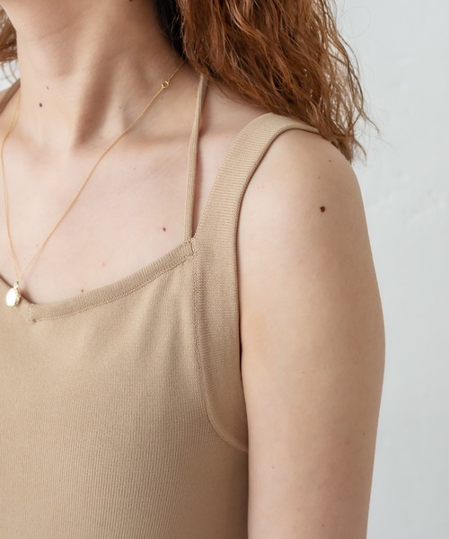 mystic(ミスティック)の「ホルターニットキャミソール(キャミソール・レディース・ブラック/ライトグレー/ベージュ/グリーン・FREE)」の7枚目の写真