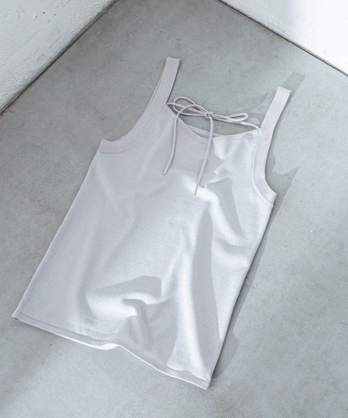 mystic(ミスティック)の「ホルターニットキャミソール(キャミソール・レディース・ブラック/ライトグレー/ベージュ/グリーン・FREE)」の6枚目の写真