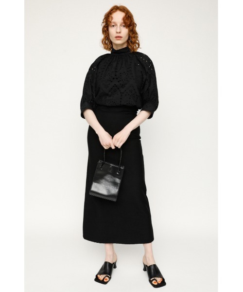 SLY（スライ）の「STAND GATHER COTTON LACE TOPS スタンド ギャザー コットン レース トップス（シャツ/ブラウス・レディース・ホワイト/ライトパープル/ブラック/ベージュ・FREE）」の20枚目の写真