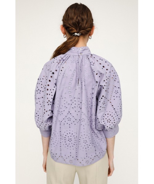 SLY（スライ）の「STAND GATHER COTTON LACE TOPS スタンド ギャザー