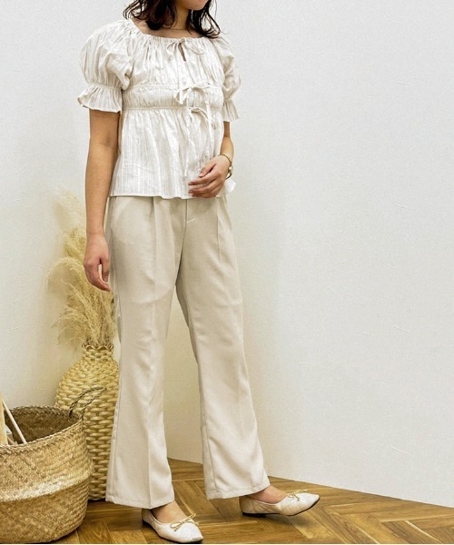 apres jour clair（アプレジュールクレア）の「【apres jour clair】カラーフレアパンツ【ZOZOTOWN限定アイテム】（スラックス・レディース・アイボリー/ダークブラウン/ライトベージュ/ブラウン系その他・MEDIUM/X-LARGE/SMALL）」の10枚目の写真
