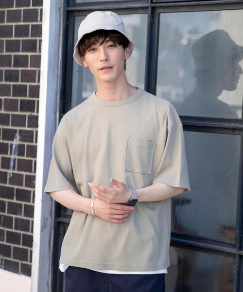 coen（コーエン）の「【2セットアイテム】ワッフルリアルレイヤードTシャツ（Tシャツ/カットソー・メンズ・ブラック/ライトブルー/オフホワイト/ベージュ・MEDIUM/LARGE/SMALL/X-LARGE）」の3枚目の写真