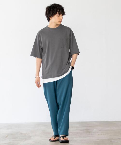 coen（コーエン）の「【2セットアイテム】ワッフルリアルレイヤードTシャツ（Tシャツ/カットソー・メンズ・ブラック/ライトブルー/オフホワイト/ベージュ・MEDIUM/LARGE/SMALL/X-LARGE）」の13枚目の写真