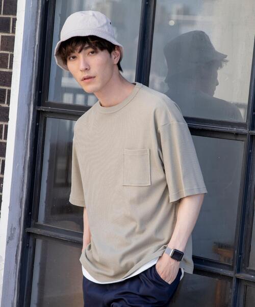 coen（コーエン）の「【2セットアイテム】ワッフルリアルレイヤードTシャツ（Tシャツ/カットソー・メンズ・ブラック/ライトブルー/オフホワイト/ベージュ・MEDIUM/LARGE/SMALL/X-LARGE）」の14枚目の写真