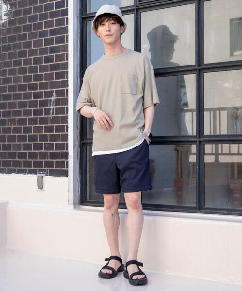 coen（コーエン）の「【2セットアイテム】ワッフルリアルレイヤードTシャツ（Tシャツ/カットソー・メンズ・ブラック/ライトブルー/オフホワイト/ベージュ・MEDIUM/LARGE/SMALL/X-LARGE）」の16枚目の写真