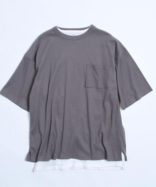 coen（コーエン）の「【2セットアイテム】ワッフルリアルレイヤードTシャツ（Tシャツ/カットソー・メンズ・ブラック/ライトブルー/オフホワイト/ベージュ・MEDIUM/LARGE/SMALL/X-LARGE）」の22枚目の写真