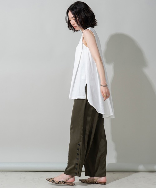 EUCLAID（エウクレイド）の「ノースリーブバックフレアカットソー（Tシャツ/カットソー・レディース・ブラック/オレンジ/グレー/オフホワイト・FREE）」の12枚目の写真