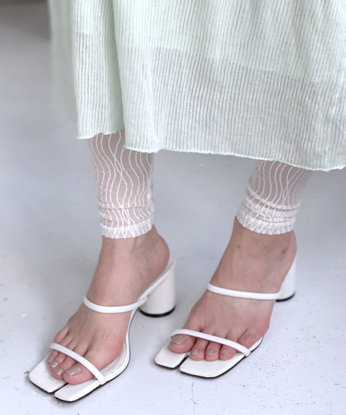 c.u.l（シーユーエル）の「【c.u.l】ウェーブデザイン シースルーレギンス cula210（レギンス/スパッツ・レディース・ブラック/グレー/ホワイト・M/L）」の4枚目の写真