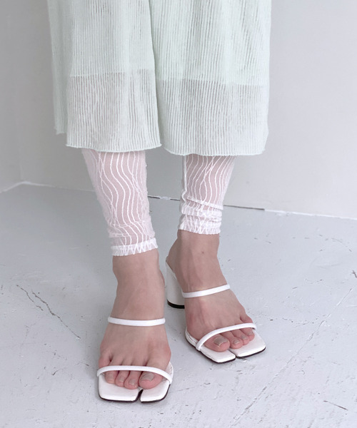 c.u.l（シーユーエル）の「【c.u.l】ウェーブデザイン シースルーレギンス cula210（レギンス/スパッツ・レディース・ブラック/グレー/ホワイト・M/L）」の8枚目の写真