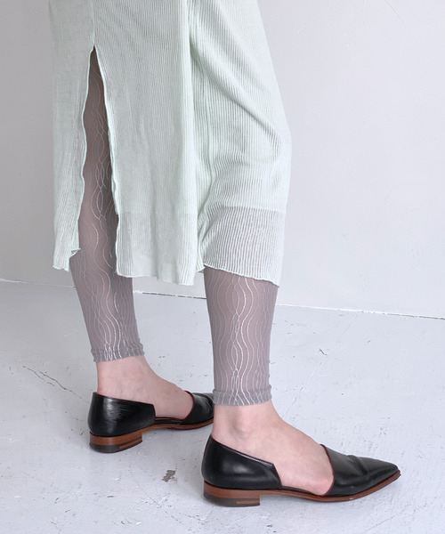 c.u.l（シーユーエル）の「【c.u.l】ウェーブデザイン シースルーレギンス cula210（レギンス/スパッツ・レディース・ブラック/グレー/ホワイト・M/L）」の11枚目の写真