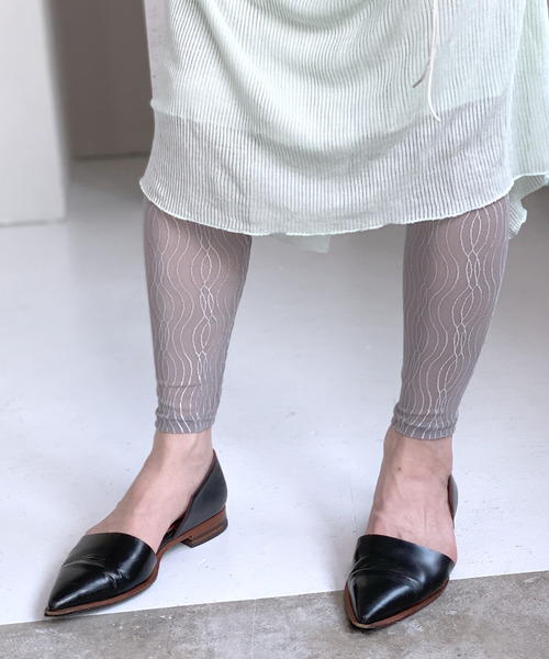 c.u.l（シーユーエル）の「【c.u.l】ウェーブデザイン シースルーレギンス cula210（レギンス/スパッツ・レディース・ブラック/グレー/ホワイト・M/L）」の12枚目の写真