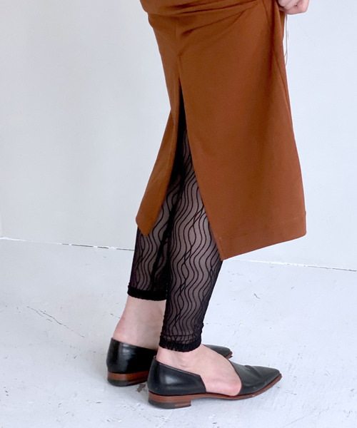 c.u.l（シーユーエル）の「【c.u.l】ウェーブデザイン シースルーレギンス cula210（レギンス/スパッツ・レディース・ブラック/グレー/ホワイト・M/L）」の21枚目の写真