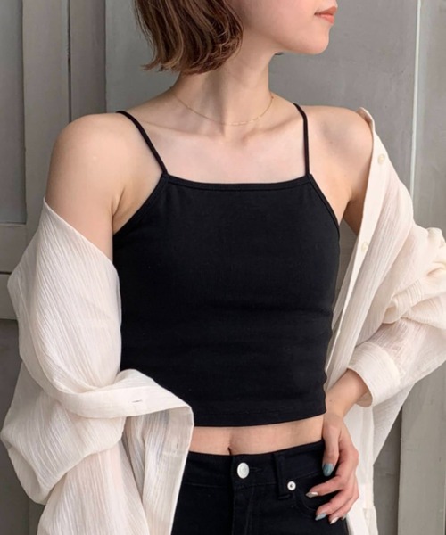 moment+（モーメントプラス）の「綿100％フライス.パット付きスクエアブラトップ（チューブトップ・レディース・オフホワイト/ナチュラル/杢グレー/モカ/ブラック/イエロー×グリーン/クリアグリーン/オレンジ/ターコイズブルー/ベージュ/ホワイト系その他・M/L）」の15枚目の写真