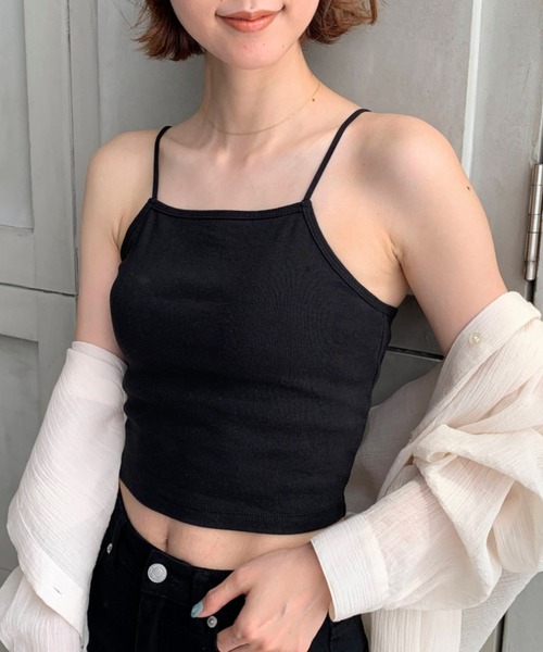 moment+（モーメントプラス）の「綿100％フライス.パット付きスクエアブラトップ（チューブトップ・レディース・オフホワイト/ナチュラル/杢グレー/モカ/ブラック/イエロー×グリーン/クリアグリーン/オレンジ/ターコイズブルー/ベージュ/ホワイト系その他・M/L）」の14枚目の写真