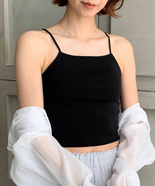 moment+（モーメントプラス）の「綿100％フライス.パット付きスクエアブラトップ（チューブトップ・レディース・オフホワイト/ナチュラル/杢グレー/モカ/ブラック/イエロー×グリーン/クリアグリーン/オレンジ/ターコイズブルー/ベージュ/ホワイト系その他・M/L）」の20枚目の写真