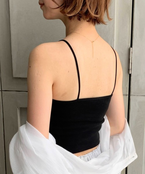 moment+（モーメントプラス）の「綿100％フライス.パット付きスクエアブラトップ（チューブトップ・レディース・オフホワイト/ナチュラル/杢グレー/モカ/ブラック/イエロー×グリーン/クリアグリーン/オレンジ/ターコイズブルー/ベージュ/ホワイト系その他・M/L）」の21枚目の写真