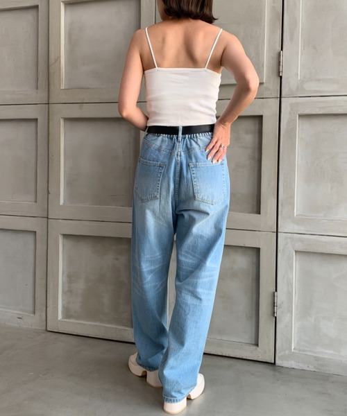 moment+（モーメントプラス）の「綿100％フライス.パット付きスクエアブラトップ（チューブトップ・レディース・オフホワイト/ナチュラル/杢グレー/モカ/ブラック/イエロー×グリーン/クリアグリーン/オレンジ/ターコイズブルー/ベージュ/ホワイト系その他・M/L）」の13枚目の写真