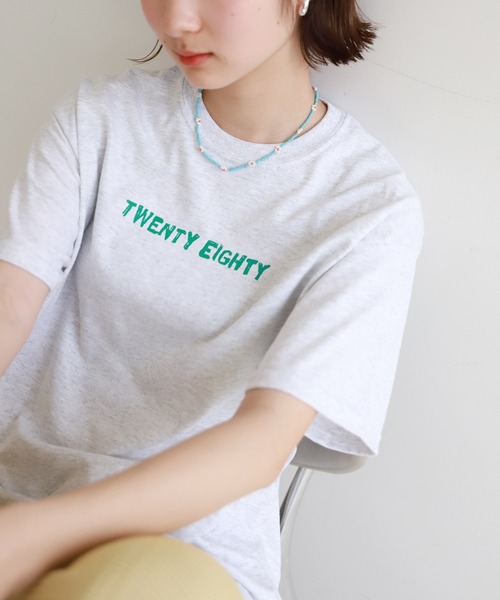 SLOBE citron.（スローブシトロン）の「SLOBE citron. 20/80別注Tシャツ【手洗い可能】◆（Tシャツ/カットソー・レディース・グレー系その他/ナチュラル・FREE）」の2枚目の写真