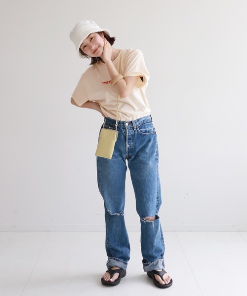 SLOBE citron.（スローブシトロン）の「SLOBE citron. 20/80別注Tシャツ【手洗い可能】◆（Tシャツ/カットソー・レディース・グレー系その他/ナチュラル・FREE）」の3枚目の写真