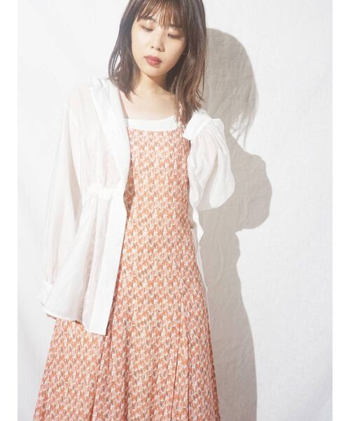 MERCURYDUO（マーキュリーデュオ）の「ドロストシャツブルゾン（ブルゾン・レディース・ブラウン/オフホワイト・FREE）」の2枚目の写真