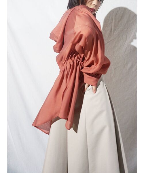 MERCURYDUO（マーキュリーデュオ）の「ドロストシャツブルゾン（ブルゾン・レディース・ブラウン/オフホワイト・FREE）」の5枚目の写真