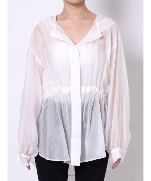 MERCURYDUO（マーキュリーデュオ）の「ドロストシャツブルゾン（ブルゾン・レディース・ブラウン/オフホワイト・FREE）」の17枚目の写真