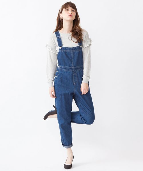 Another Edition（アナザーエディション）の「デニムオーバーオール/AEBC C/TEN OVERALLS（サロペット/オーバーオール・レディース・オフホワイト/コバルトブルー・SMALL/MEDIUM）」の9枚目の写真
