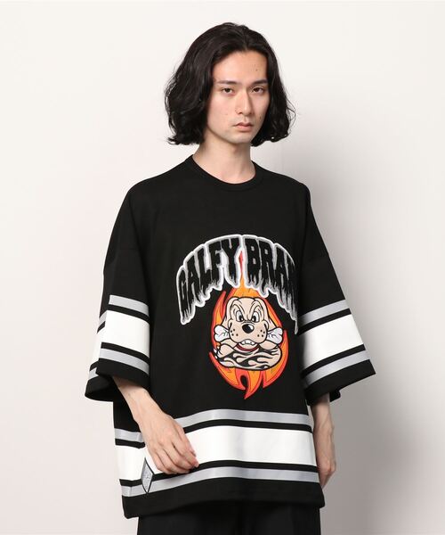 ガルフィー　炎上大学　フレアTシャツ　ネイビー ガルフィー 炎上大学 フレアTシャツ ネイビー - メルカリ