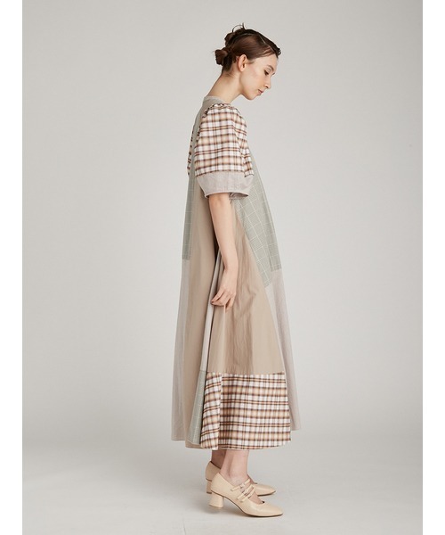 FURFUR（ファーファー）の「パッチワークシャツワンピース（シャツワンピース・レディース・ブラウン/ベージュ・FREE）」の10枚目の写真