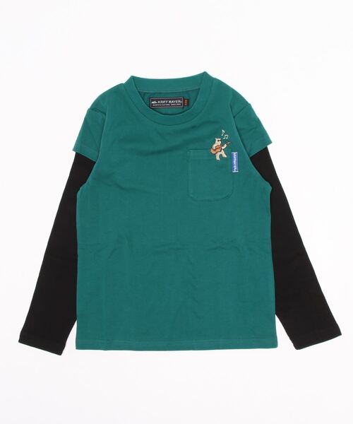 KRIFF MAYER Kid's Collection（クリフメイヤーキッズコレクション）の「サーマルJOIN-T（Tシャツ/カットソー・キッズ・グリーン/ネイビー/チャコール/オフホワイト・140/150/170/160/120/130）」の3枚目の写真
