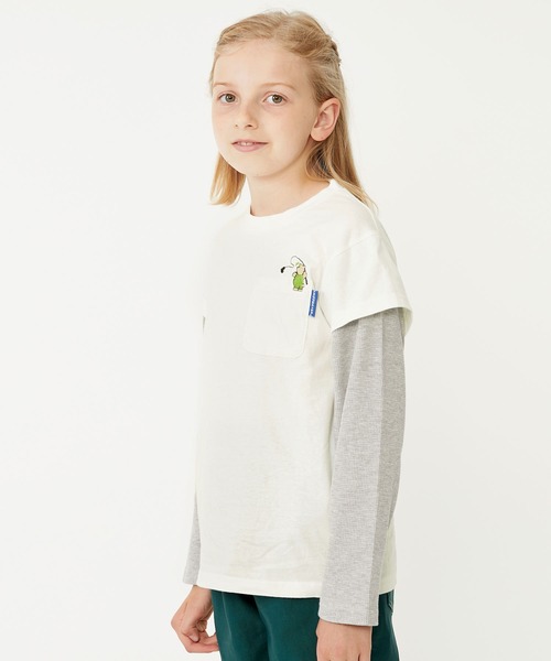 KRIFF MAYER Kid's Collection（クリフメイヤーキッズコレクション）の「サーマルJOIN-T（Tシャツ/カットソー・キッズ・グリーン/ネイビー/チャコール/オフホワイト・140/150/170/160/120/130）」の2枚目の写真