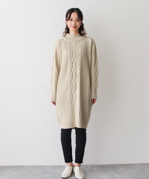 Social GIRL（ソーシャルガール）の「裏ボアキルトコート/ケーブルニットワンピース/セットアップ（ノーカラーコート・レディース・ブラック/ベージュ/カーキ・M）」の15枚目の写真