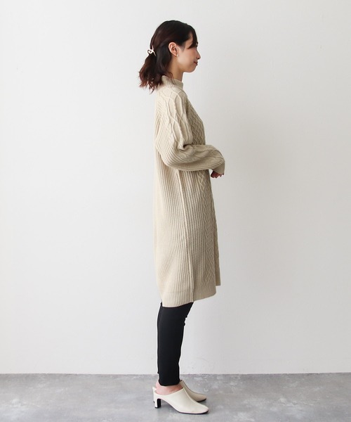 Social GIRL（ソーシャルガール）の「裏ボアキルトコート/ケーブルニットワンピース/セットアップ（ノーカラーコート・レディース・ブラック/ベージュ/カーキ・M）」の16枚目の写真