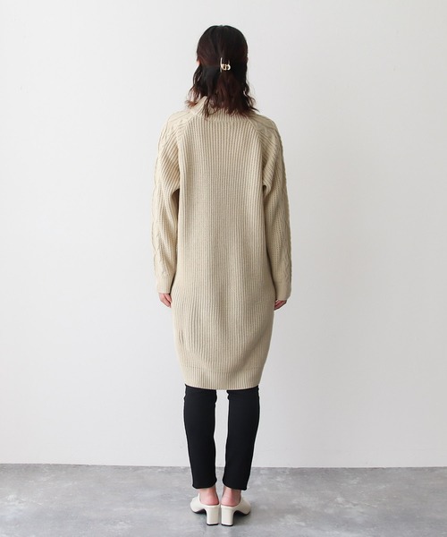 Social GIRL（ソーシャルガール）の「裏ボアキルトコート/ケーブルニットワンピース/セットアップ（ノーカラーコート・レディース・ブラック/ベージュ/カーキ・M）」の17枚目の写真