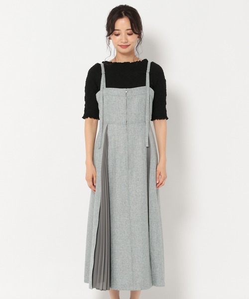 mysty woman（ミスティウーマン）の「BOXプリーツ切替ジャンスカ 219404（ジャンパースカート・レディース・ブラック/ブラウン/グレー・FREE）」の8枚目の写真