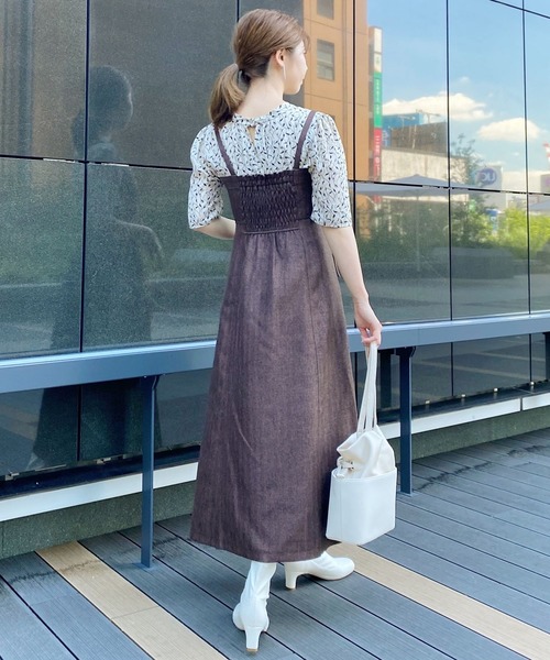 mysty woman（ミスティウーマン）の「BOXプリーツ切替ジャンスカ 219404（ジャンパースカート・レディース・ブラック/ブラウン/グレー・FREE）」の19枚目の写真