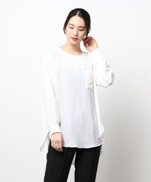 YECCA VECCA | リブMIXラウンドヘムブラウス＊(シャツ/ブラウス)