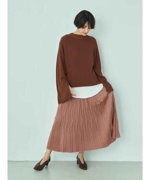 YECCA VECCA(イェッカヴェッカ)の「リブMIXラウンドヘムブラウス*(シャツ/ブラウス・レディース・オフホワイト/チャコールグレー/カーキ・FREE)」の6枚目の写真