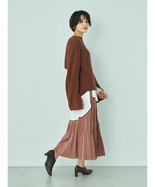 YECCA VECCA(イェッカヴェッカ)の「リブMIXラウンドヘムブラウス*(シャツ/ブラウス・レディース・オフホワイト/チャコールグレー/カーキ・FREE)」の18枚目の写真