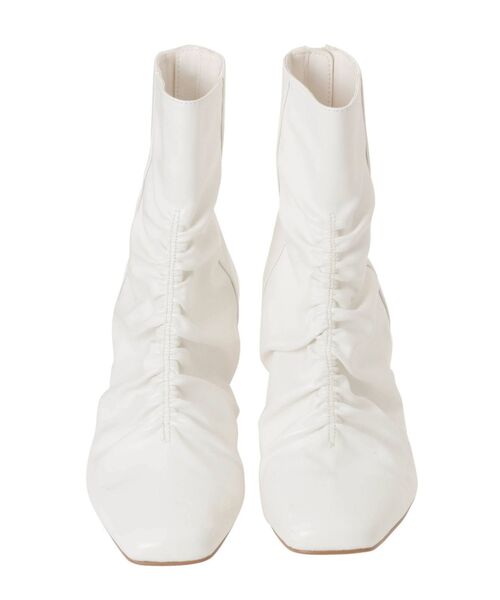 MERCURYDUO(マーキュリーデュオ)の「フロントギャザーブーツ(その他シューズ・レディース・オフホワイト/ブラック・36/38)」の3枚目の写真