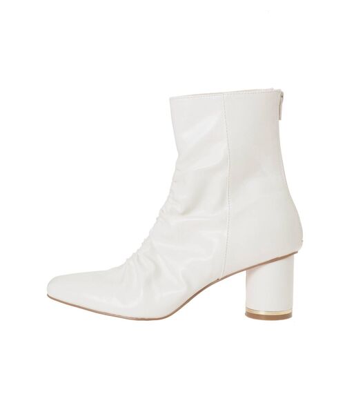 MERCURYDUO(マーキュリーデュオ)の「フロントギャザーブーツ(その他シューズ・レディース・オフホワイト/ブラック・36/38)」の4枚目の写真