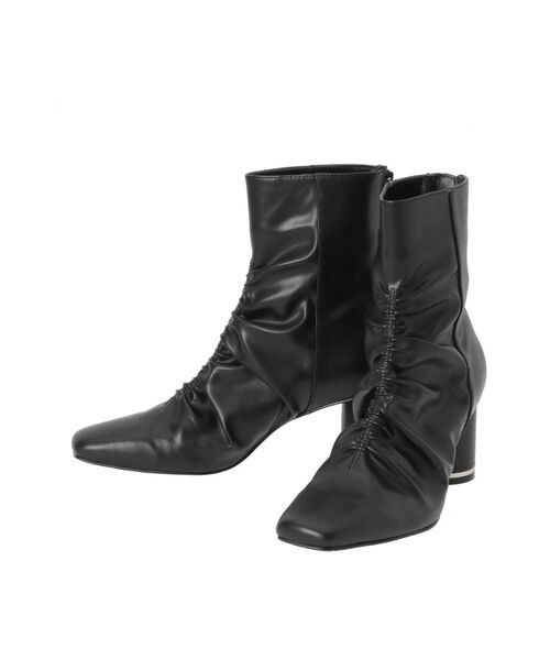 MERCURYDUO(マーキュリーデュオ)の「フロントギャザーブーツ(その他シューズ・レディース・オフホワイト/ブラック・36/38)」の8枚目の写真