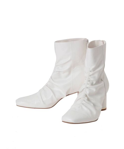 MERCURYDUO(マーキュリーデュオ)の「フロントギャザーブーツ(その他シューズ・レディース・オフホワイト/ブラック・36/38)」の15枚目の写真